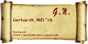 Gerhardt Márk névjegykártya